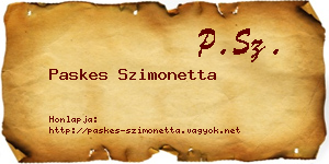 Paskes Szimonetta névjegykártya